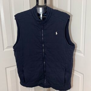 Polo Ralph Lauren Mens XL Navy Quilted Puffer Vest Full Zip Pony Logo